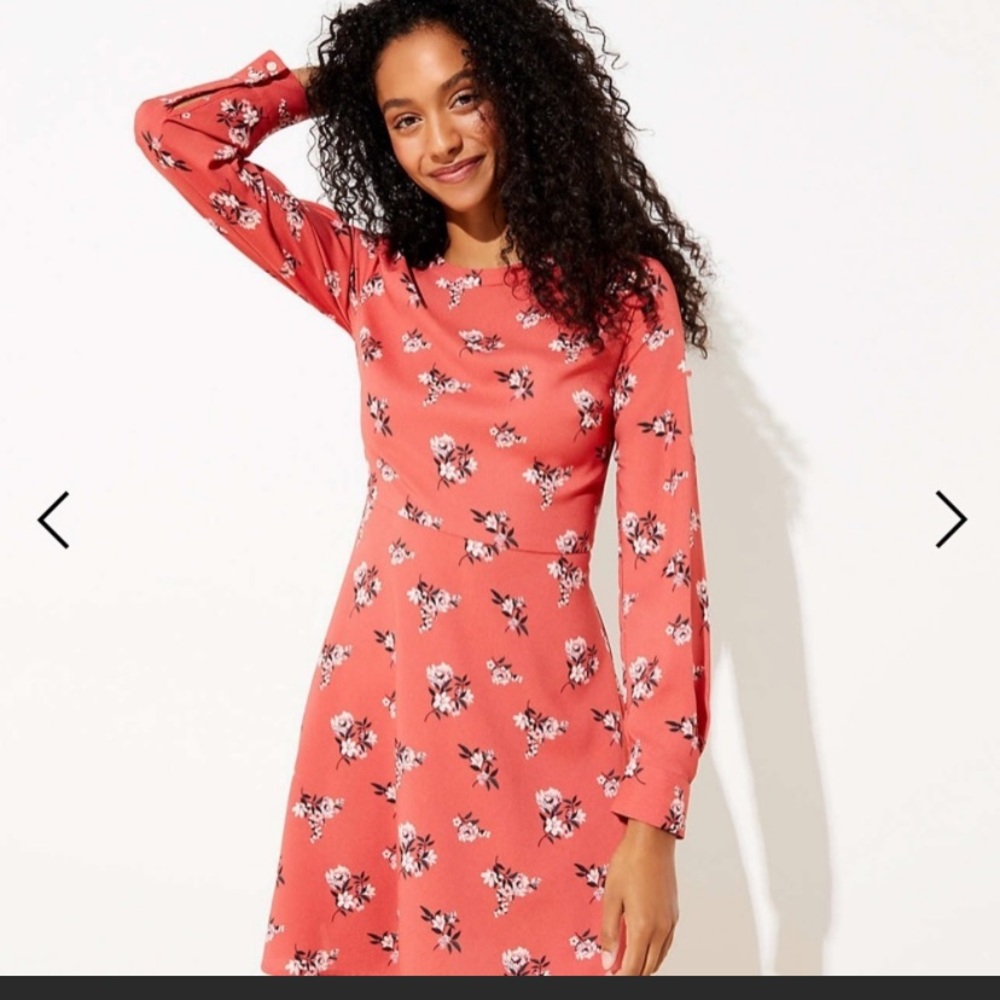 Loft floral flare dress 12P